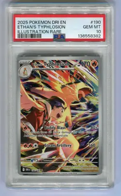 2025 Pokemon DRI EN-DESTINED RIVALS ETHAN'S TYPHLOSION ILLUSTRATION RARE PSA 10 - Image 1