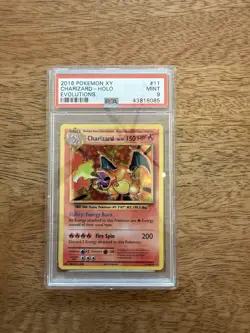 2016 Pokemon XY Charizard-Holo Evolutions #11 PSA 9 Mint - Image 1
