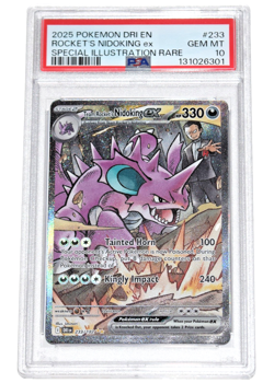 Pokemon Destined Rivals ~ ROCKET'S NIDOKING ex ~ PSA 10 ~ SIR 233/182 - Image 1