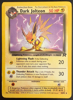 Pokemon TCG Dark Jolteon Team Rocket 38/82 Regular MP/HP - Image 1