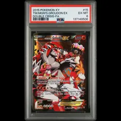 (PSA 6) 2015 POKEMON XY DOUBLE CRISISFULL ART/TEAM MAGMA'S GROUDON EX 15 - Image 1