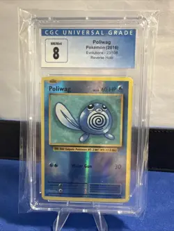 Pokemon Poliwag Reverse Holo #23/108 Evolutions 2016 - CGC 8 - Image 1