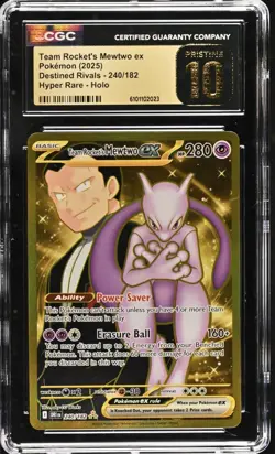 Pokemon Team Rockets Mewtwo ex 240/182 Destined Rivals - CGC 10 PRISTINE - Image 1