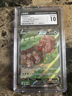 💎 CGC 10 GEM MINT 💎 Pokemon Fusion Strike Greedent V Alt Art Ultra Rare #257 - Image 1