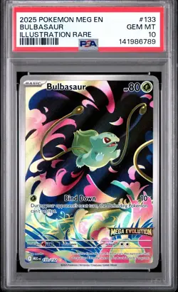 2025 POKEMON MEG EN MEGA EVOLUTION ILLUSTRATION RARE #133 BULBASAUR PSA 10 - Image 1