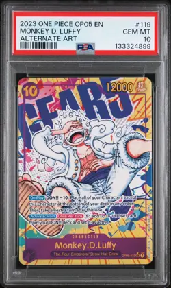 2023 ONE PIECE OP05 119 MONKEY D LUFFY GEAR 5 NIKA SEC ALT ART ENGLISH PSA 10 - Image 1