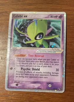 Pokemon TCG Celebi EX Ultra Rare Holo Card 17/17 Pop Series 2 Promo DMG - Image 1