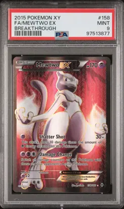 Mewtwo EX 158/162 Full Art Pokemon Card PSA 9 XY 2015 BREAKthrough TCG CCG - Image 1
