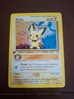 Pokemon TCG- Pichu 12/111 - 1st Edition - Neo Genesis Holo Rare NM/LP - Image 1