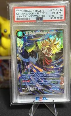 SS Trunks God Sealing Technique BT10-044 SPR PSA 10 Dragon Ball Super Card Game - Image 1