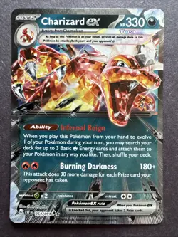 Pokemon TCG Charizard EX 054/091 SV04.5 Paldean Fates Double Rare NM Condition - Image 1
