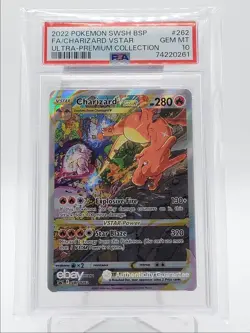 CHARIZARD VSTAR 2022 POKEMON SWSH UPC BLACK STAR PROMO #SWSH262 PSA 10 Q5686 - Image 1