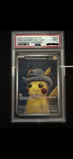 Pokemon TCG Pikachu With Grey Felt Hat SVP EN 085 PSA 9 Van Gogh Pikachu Promo - Image 1