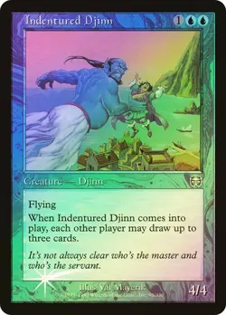 Mercadian Masques MTG FOIL Indentured Djinn Magic - Image 1
