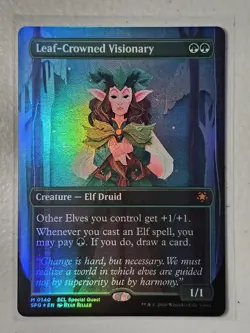 MTG Leaf-Crowned Visionary (Borderless Foil) M 140 Lorwyn Eclipsed Special Guest - Image 1