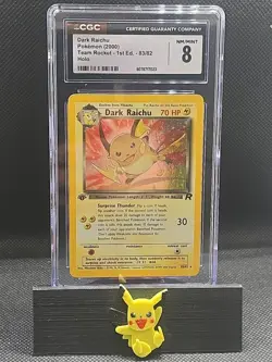 Pokemon Dark Raichu 83/82 1st Edition SECRET Rare - Team Rocket Vintage CGC 8 - Image 1