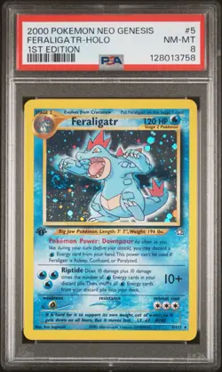 2000 Pokemon Neo Genesis Feraligatr 1st Edition #5 New Cert Swirl - Image 1