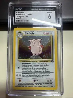 Clefable Pokemon 1999 Jungle Base Set 1/64 Holographic Vintage Rare Original - Image 1