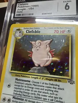 Clefable Pokemon 1999 Jungle Base Set 1/64 Holographic Vintage Rare Original - Image 4