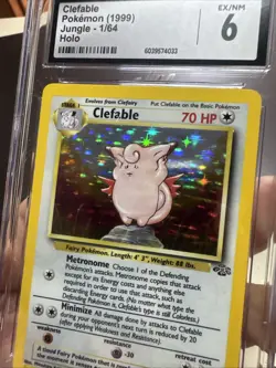 Clefable Pokemon 1999 Jungle Base Set 1/64 Holographic Vintage Rare Original - Image 5