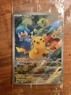 Pokemon TCG Pikachu SEALED 027 Promo Holo Black Star Paldea Evolved - Image 1