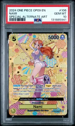 2024 ONE PIECE OP09-EMPERORS IN THE NEW WORLD SPECIAL ALTERNATE ART NAMI PSA 10 - Image 1