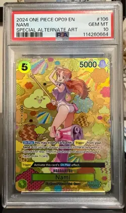 2024 ONE PIECE OP09-EMPERORS IN THE NEW WORLD SPECIAL ALTERNATE ART NAMI PSA 10 - Image 1