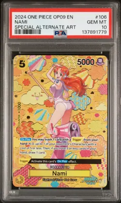 2024 ONE PIECE OP09-EMPERORS IN THE NEW WORLD SPECIAL ALTERNATE ART NAMI PSA 10 - Image 1