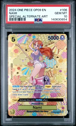 2024 ONE PIECE OP09-EMPERORS IN THE NEW WORLD SPECIAL ALTERNATE ART NAMI PSA 10 - Image 1