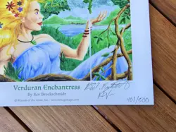 LIMITED EDITION /500 Signed MTG/Magic Alpha/Beta Verduran Enchantress Print - Image 2