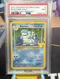 Pokemon PSA 9 MINT Celebrations Blastoise 2/102 Classic Collection Holo - Image 1