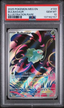 2025 POKEMON MEG EN-MEGA EVOLUTION ILLUSTRATION RARE #133 BULBASAUR PSA 10 - Image 1