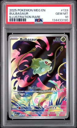 2025 POKEMON MEG EN-MEGA EVOLUTION ILLUSTRATION RARE #133 BULBASAUR PSA 10 - Image 1