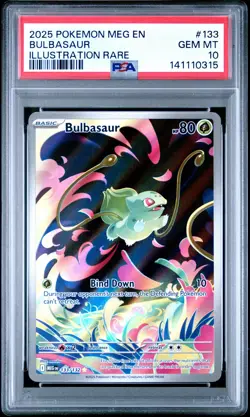 2025 POKEMON MEG EN-MEGA EVOLUTION ILLUSTRATION RARE #133 BULBASAUR PSA 10 - Image 1
