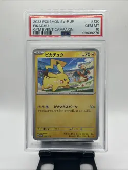 2023 Pokemon Japanese Pikachu Promo Gym Event Campaign SV-P PSA 10 Gem Mint #120 - Image 1