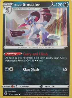 HISUIAN SNEASLER - RARE HOLO - ASTRAL RADIANCE - POKEMON CARD TCG - 093/189 - Image 1