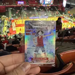 One Piece Monkey.D.Luffy College Basketball US Voyage Promo Card Luffy In-Hand - Image 1