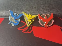 3 X Pokemon Pin Badge Mystic Valour Instinct GO Moltres Zapdos Articuno 2021 - Image 1