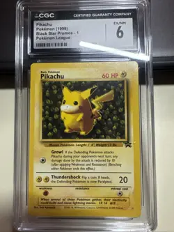 Pikachu 1999 Pokemon Black Star Promos 1 League Rare Vintage Original - Image 1
