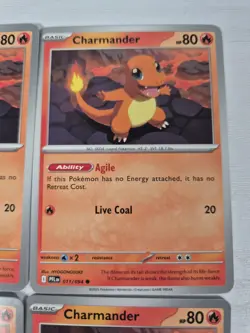 4x Charmander 011/094 Phantasmal Flames PFL Pokemon TCG English Deck Building - Image 2