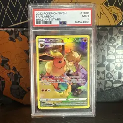 PSA 9 Mint 2022 Pokemon SWSH Full Art Flareon TG01/TG30 Brilliant Stars - Image 1