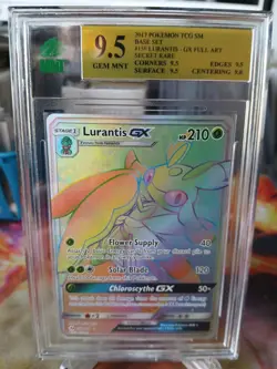 Lurantis GX 150/149 Sun & Moon Base Set Rainbow Rare Pokemon MNT 9.5 Gem Mint - Image 1