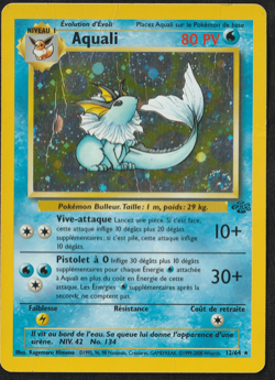 Vaporeon Aqualie 12/64 Holo Jungle French Pokemon - Swirl - Played Condition - Image 1