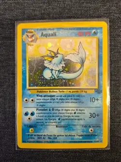 Vaporeon Aqualie 12/64 Holo Jungle French Pokemon - Swirl - Played Condition - Image 3