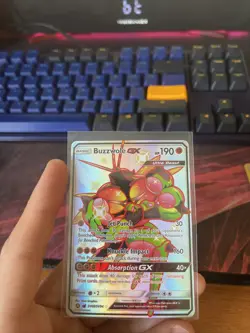 Buzzwole GX SV68/SV94 Shiny Holo Ultra Rare Full Art Pokemon Hidden Fates - Image 4