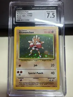 Hitmonchan Pokemon 1999 Base Set 7/102 Holographic Rare Vintage Original - Image 1