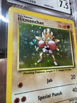Hitmonchan Pokemon 1999 Base Set 7/102 Holographic Rare Vintage Original - Image 3