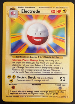 Pokemon TCG Electrode Base Set 21/102 Regular Rare LP - Image 1