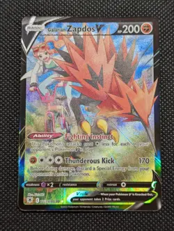 Galarian Zapdos V -NM- TG19/TG30 Swsh10: Astral Radiance Trainer Gallery Pokemon - Image 1