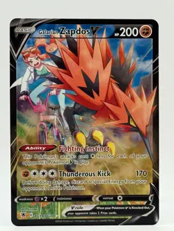 2022 Near Mint Pokemon Galarian Zapdos V TG19/TG30 SWSH Astral Radiance NM - Image 1
